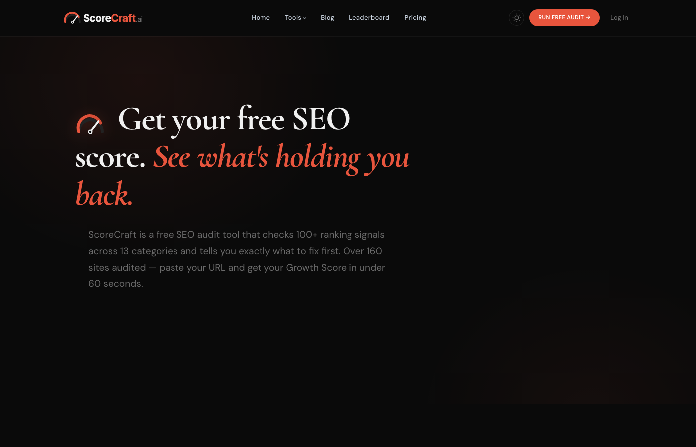 ScoreCraft.ai — AI-powered website audit tool